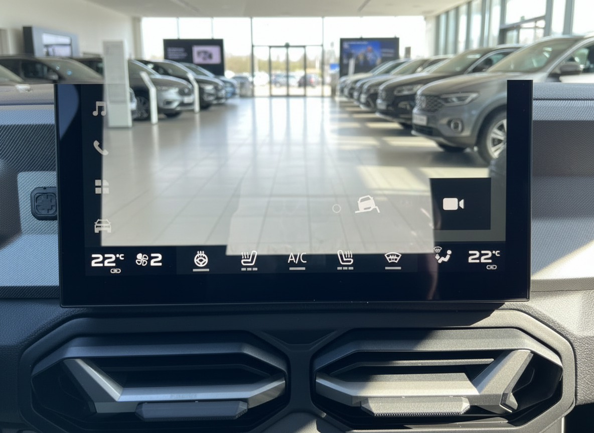 VW Innenraum Touchscreen Klimasteuerung 22 Grad Infotainment Display Autohaus