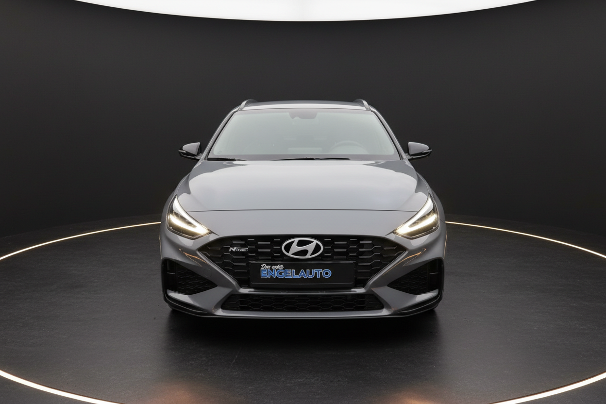 Hyundai i30 Wagon N Line in Grau Frontansicht im Showroom