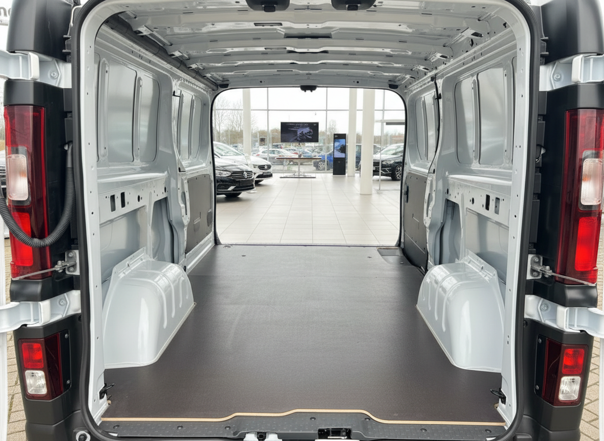 Renault Trafic Kastenwagen Laderaum innen – leerer Cargo-Bereich mit dunklem Antirutschboden