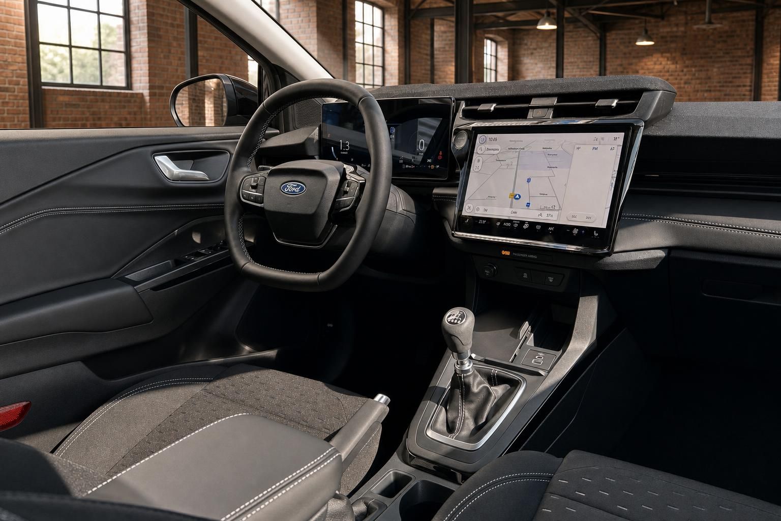 Ford Focus Cockpit – Lenkrad, digitales Kombiinstrument und großer Touchscreen mit Navigation