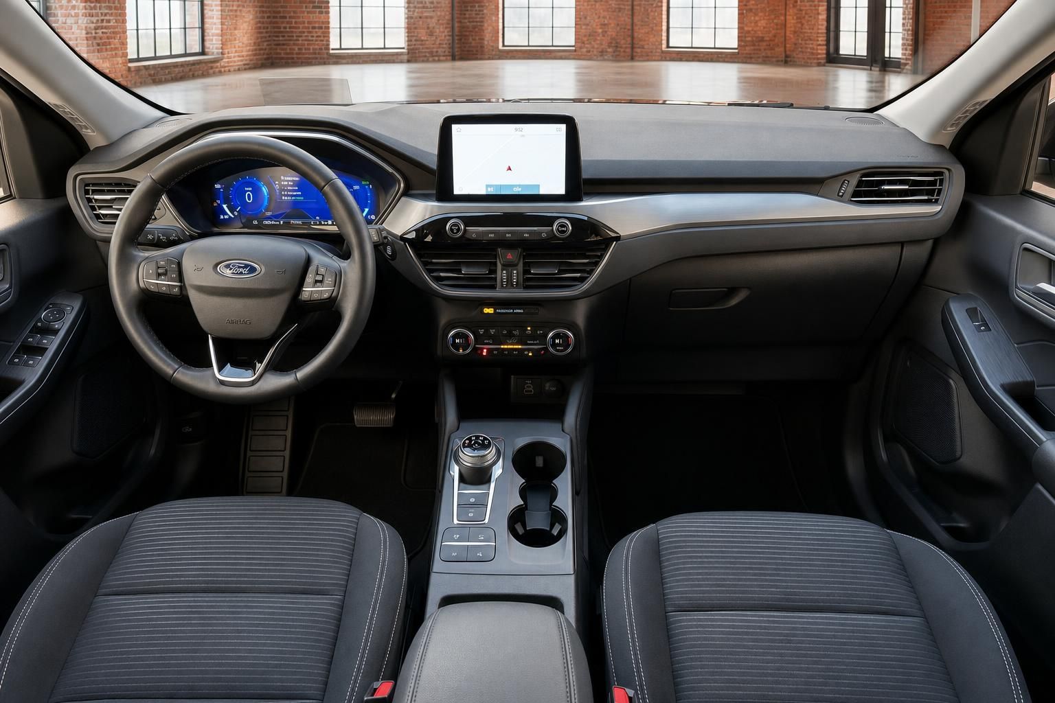 Ford Innenraum Cockpit Lenkrad und Armaturenbrett Frontansicht