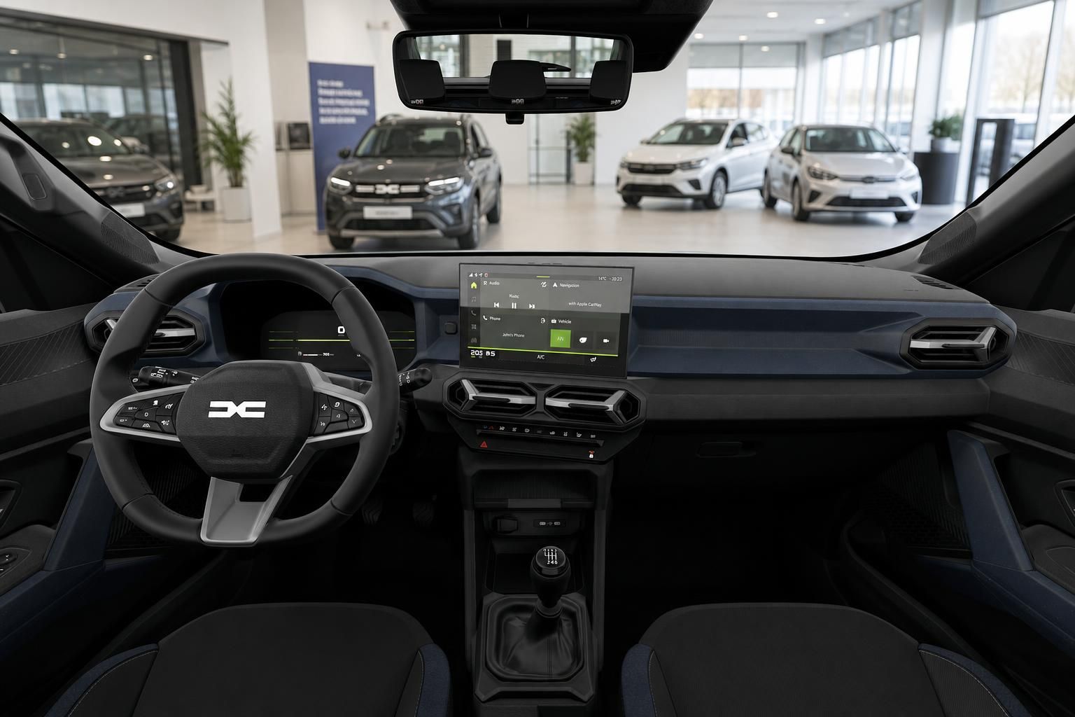 Cockpit und Innenraum des Dacia Duster mit Multimedia-Display