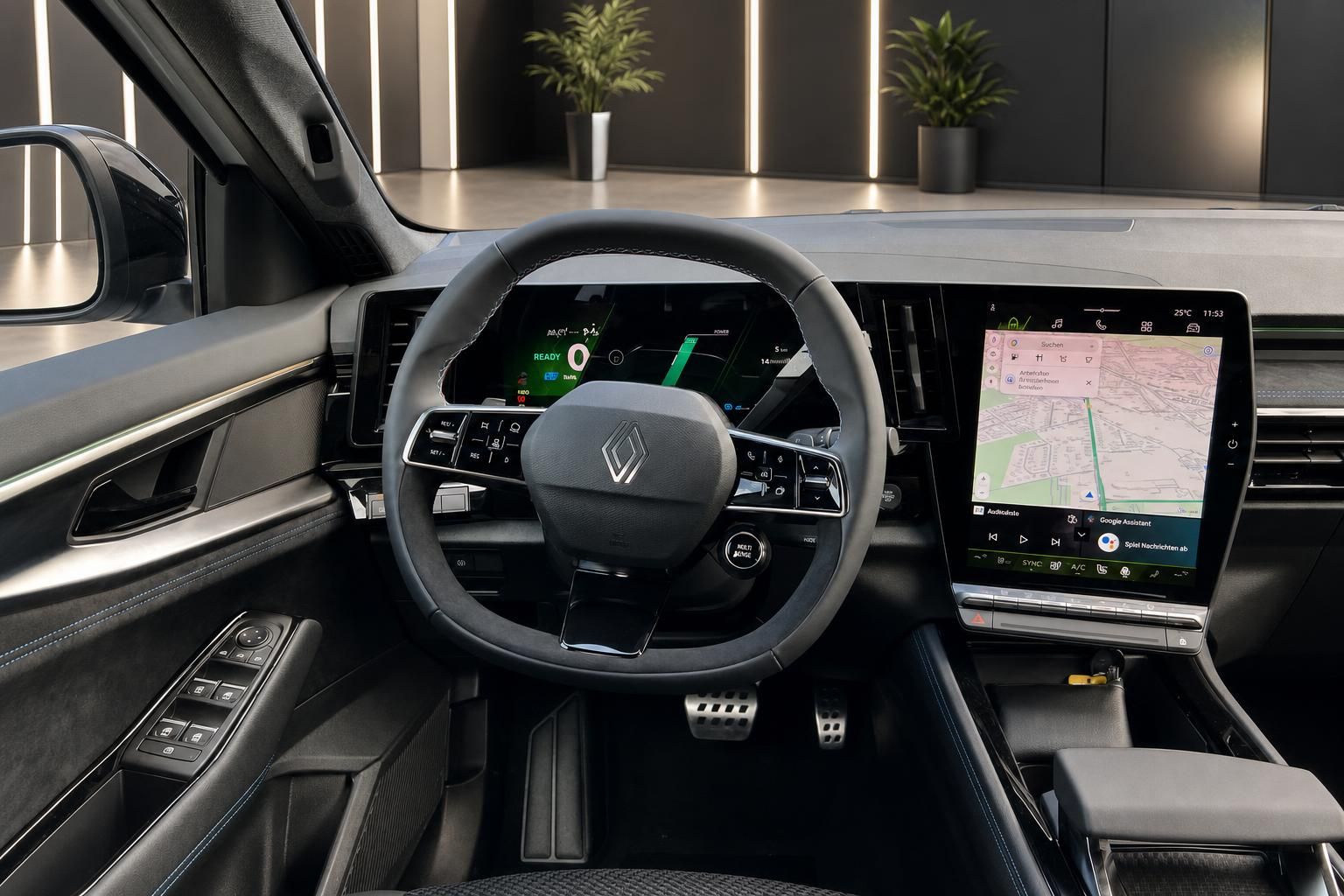 Renault Cockpit mit Lenkrad, Digitaltacho und Navigationsdisplay