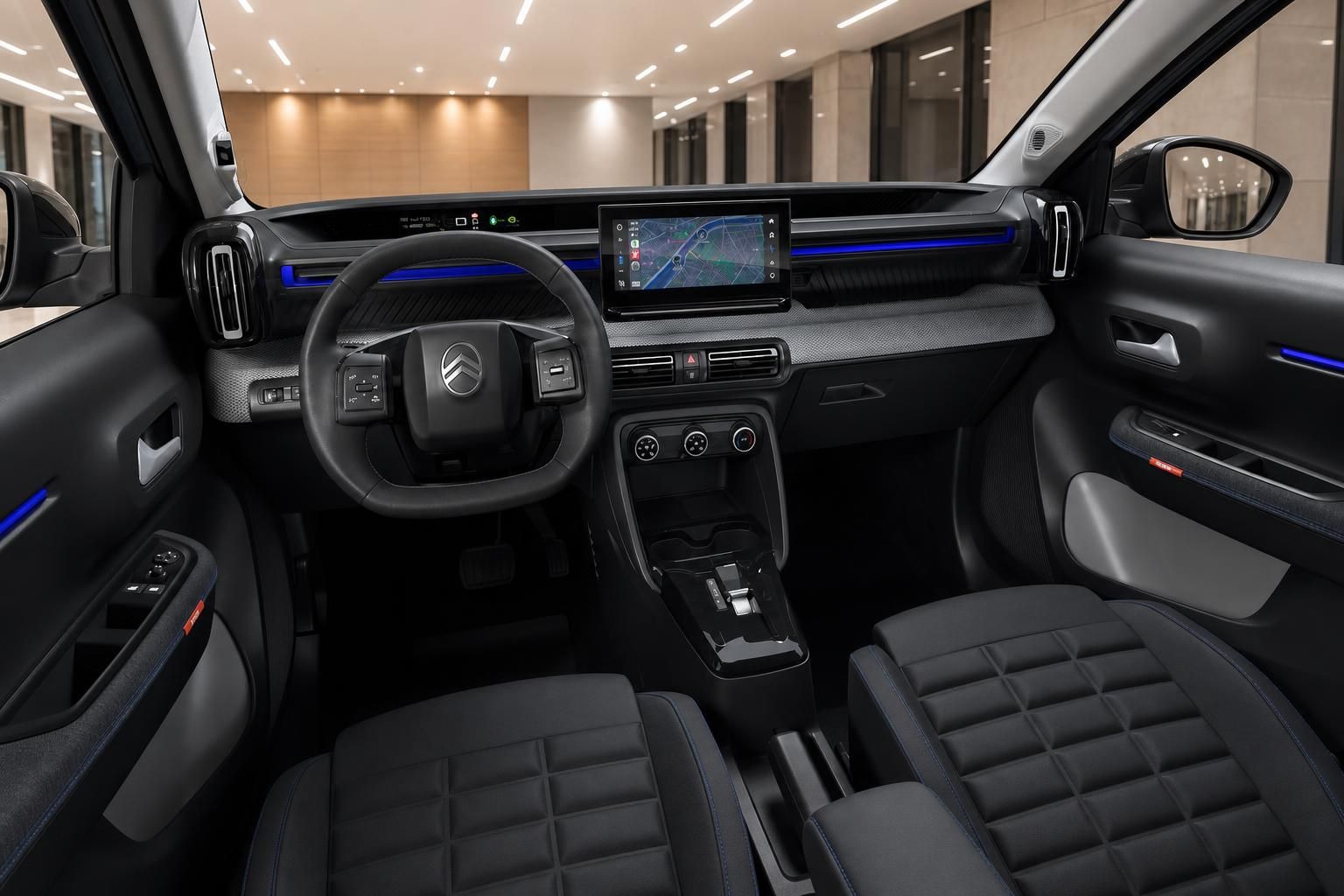 Citroën ë-C3 Innenraum mit Cockpit und Touchscreen-Navigation