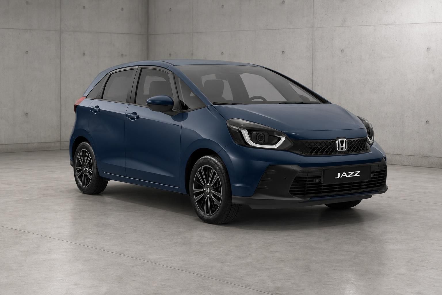 Honda Jazz blau metallic Frontansicht Studioaufnahme