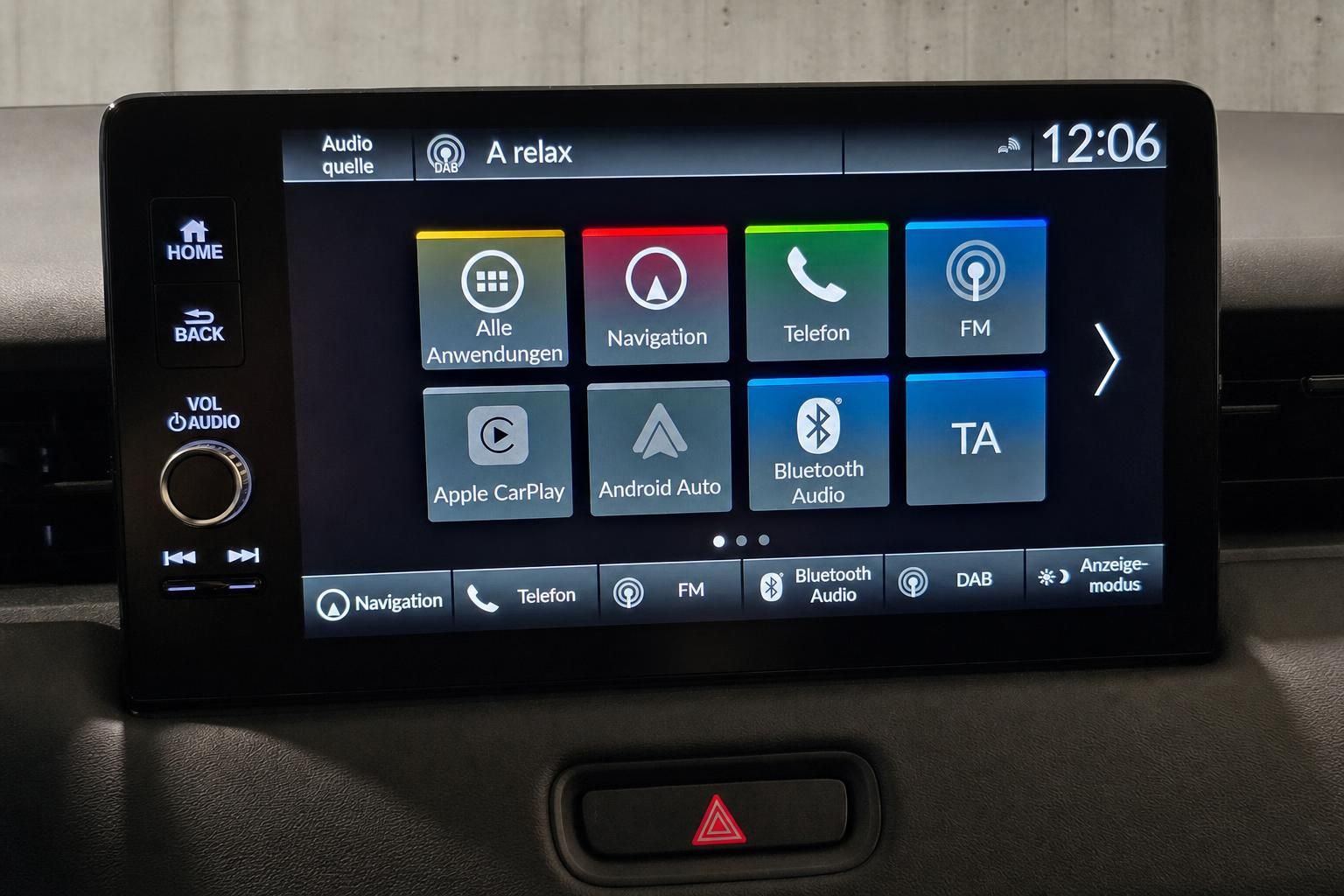 Honda Infotainment-Touchscreen mit Navigation und Apple CarPlay im Detail