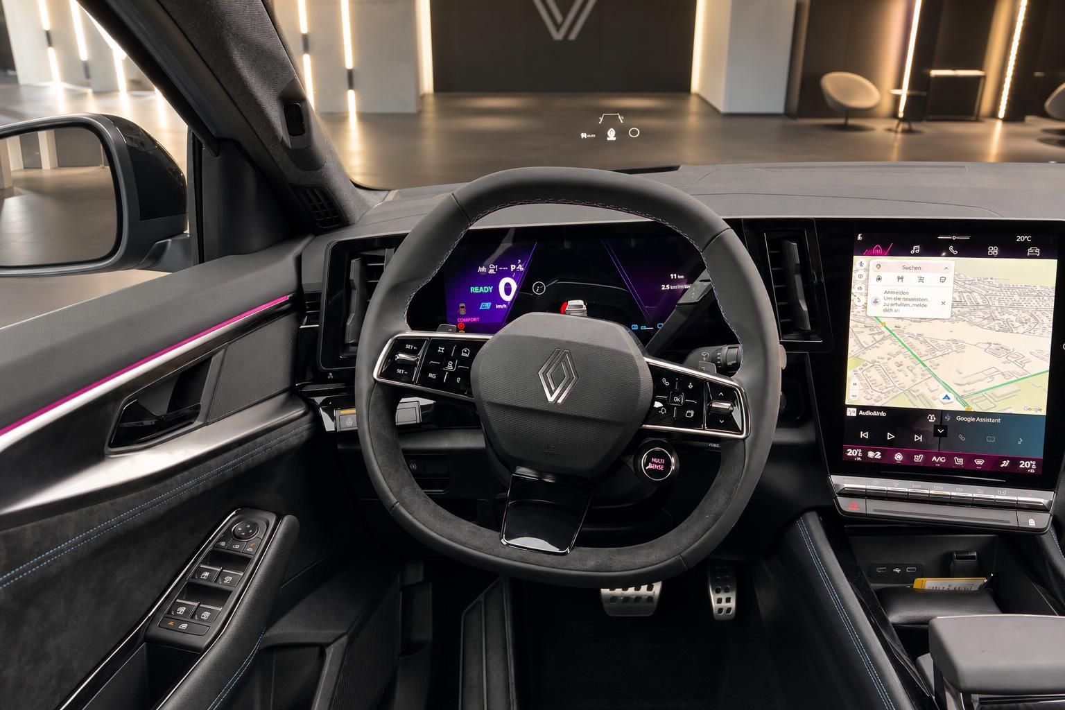 Cockpit mit Lenkrad und digitalem Kombiinstrument im Renault