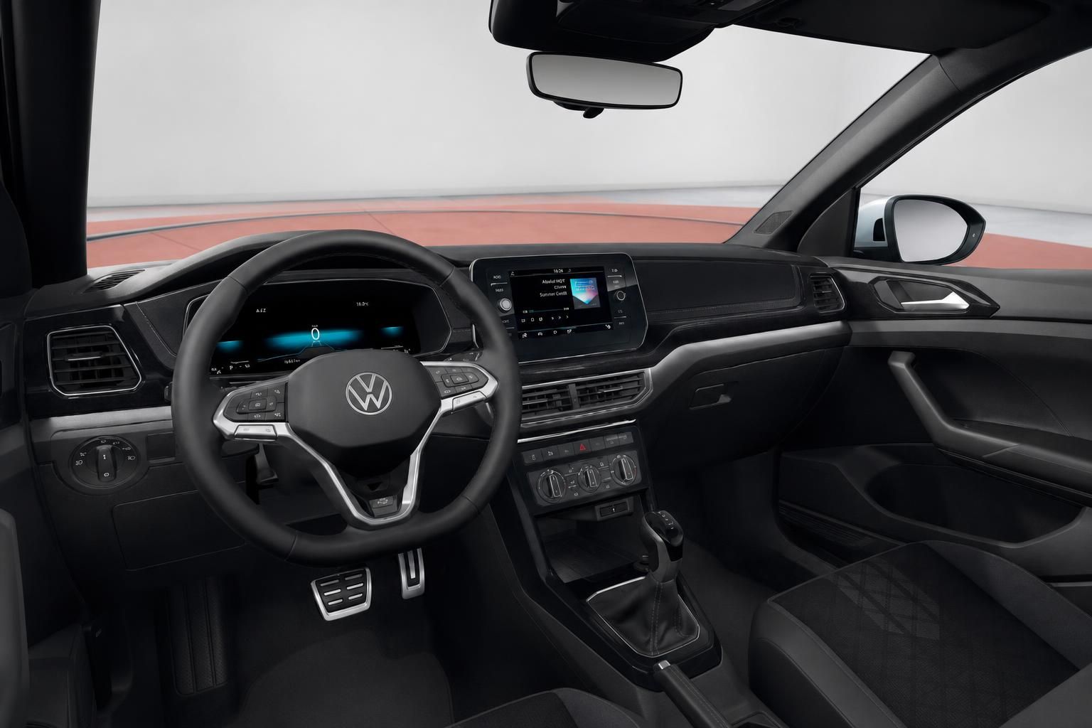 VW T-Cross Cockpit mit Lenkrad und Infotainment-Display