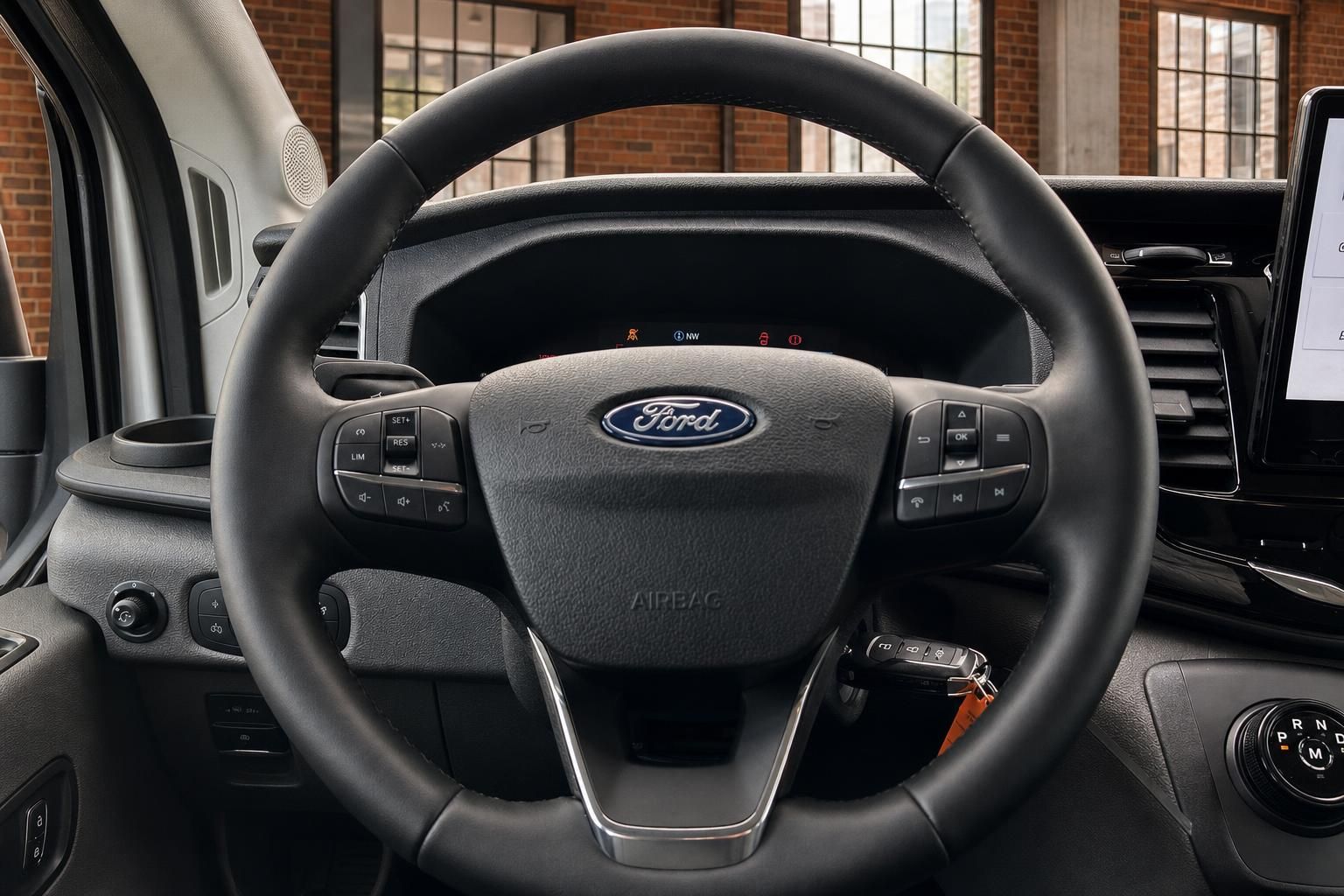 Ford Transit Lenkrad mit Multifunktionstasten, Airbag und digitalem Kombiinstrument