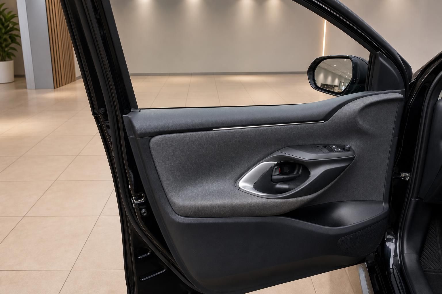 Toyota Yaris Türverkleidung mit Seitenspiegel im Detail