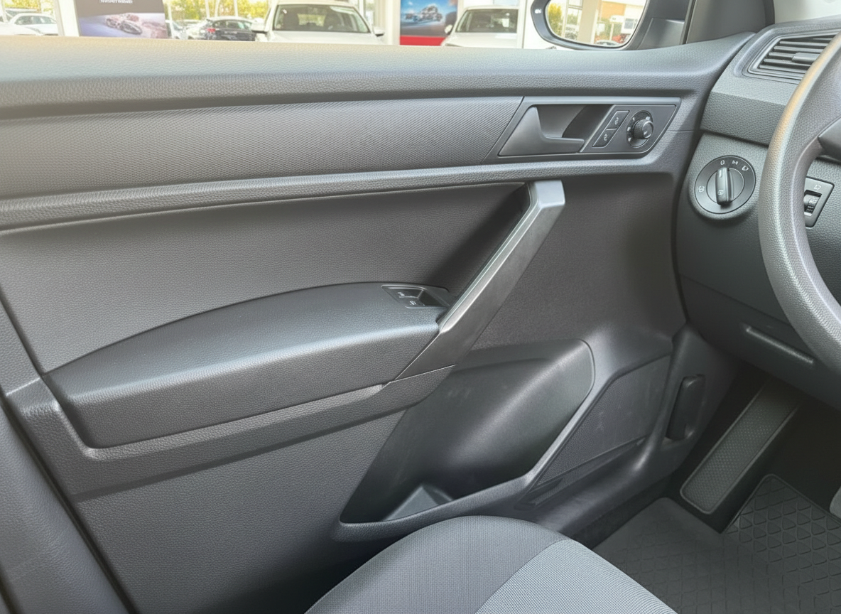 Volkswagen Innenraum Fahrertür mit Fensterheber und Spiegelverstellung in Schwarz