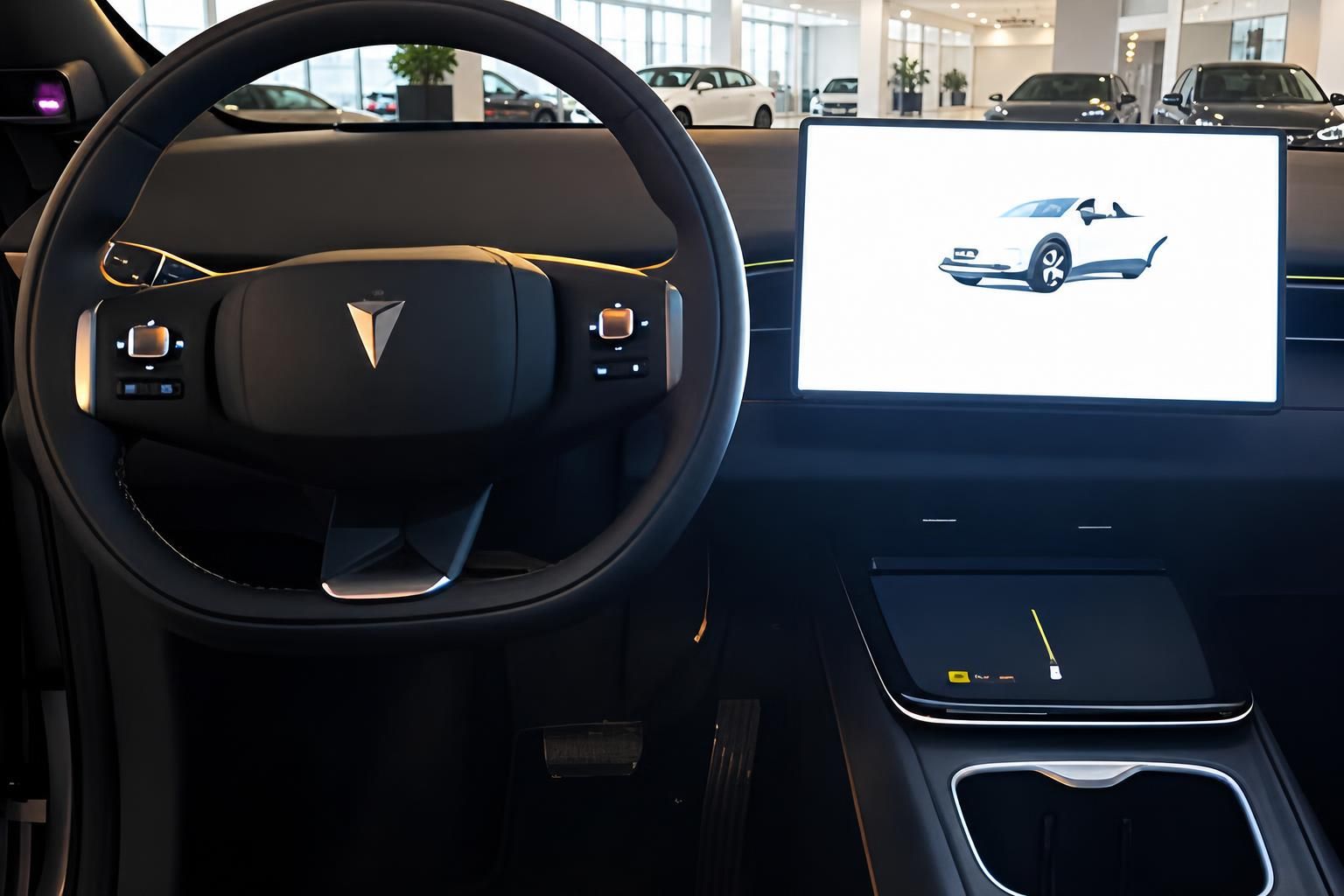 Cockpit und Lenkrad des Deepal mit Touchscreen-Display