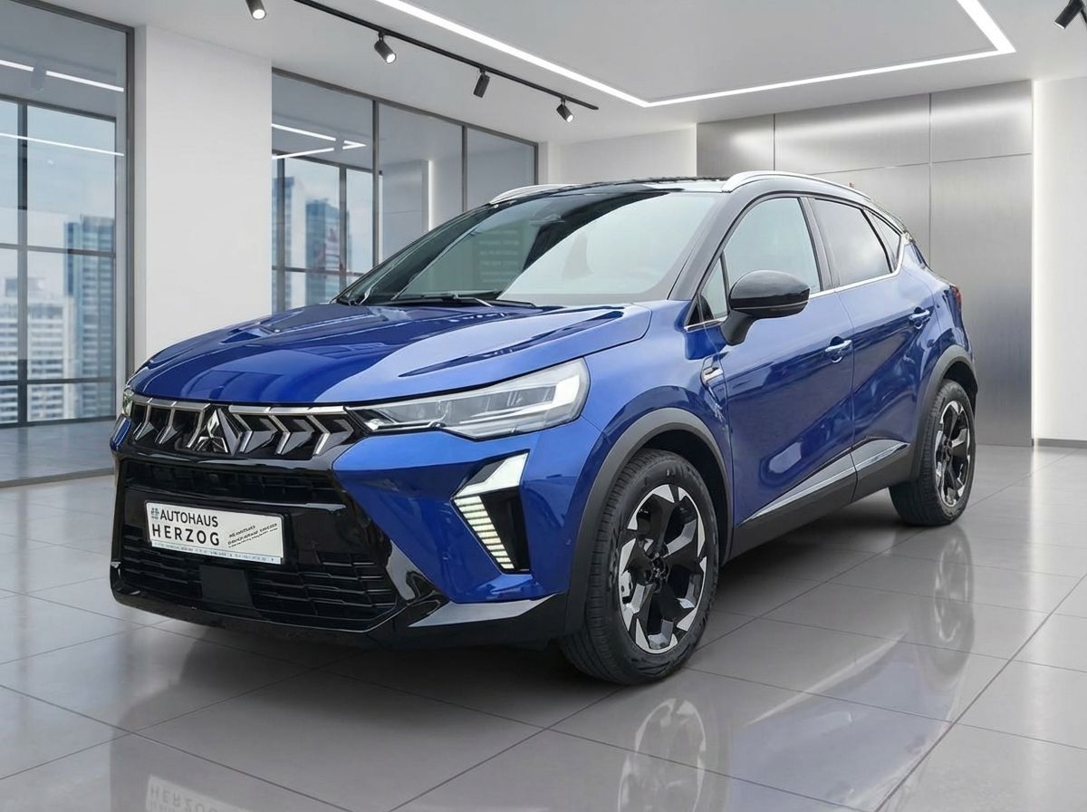 Blauer Mitsubishi ASX Kompakt-SUV in modernem Autohaus Autohaus Herzog