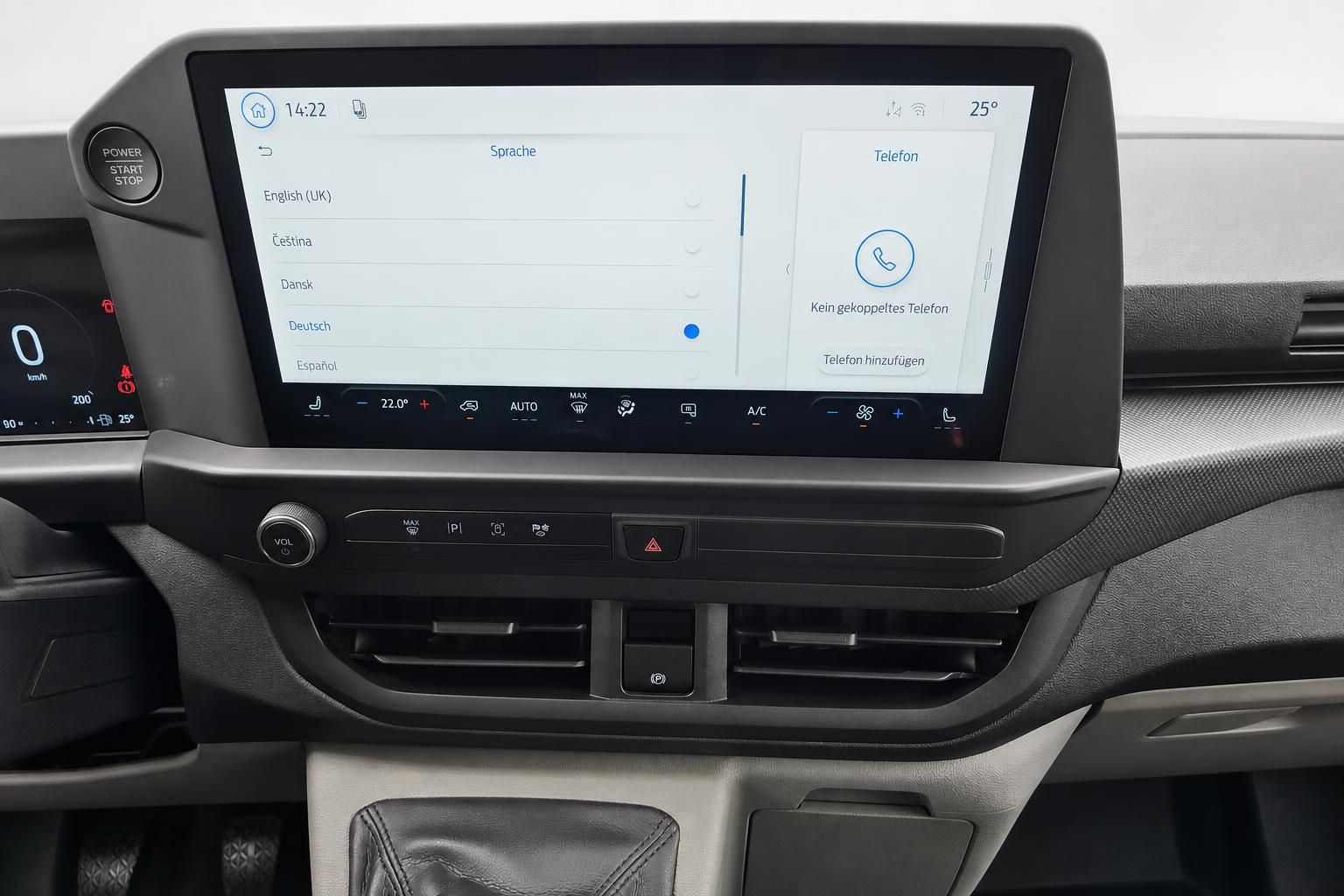 Ford Transit Custom Touchscreen mit Sprach- und Telefonmenü