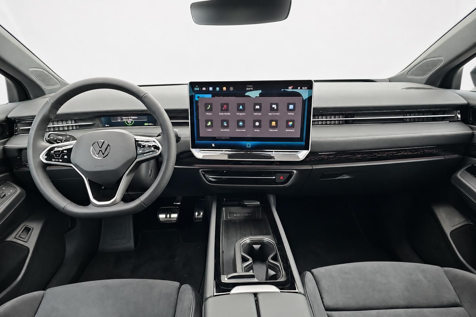 VW ID.7 Tourer Cockpit mit Lenkrad und Touchscreen Frontansicht