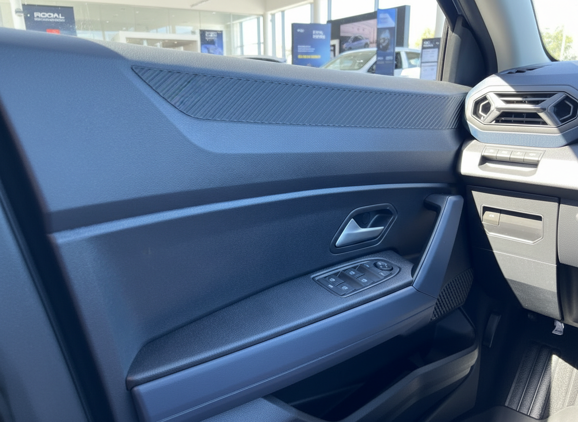 Volkswagen Fahrzeug Innenraum Fahrertür mit Fensterheber und Türgriff in Schwarz