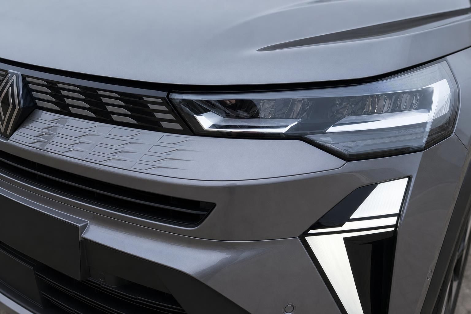Renault SUV Detailansicht LED-Scheinwerfer und Kuehlergrill