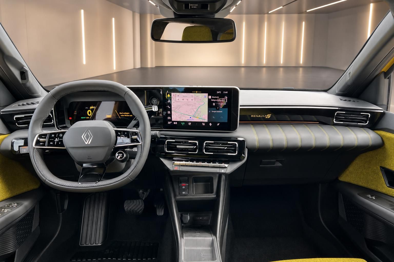 Renault 5 E-Tech Electric Innenraum Armaturenbrett mit Touchscreen und digitalem Tacho