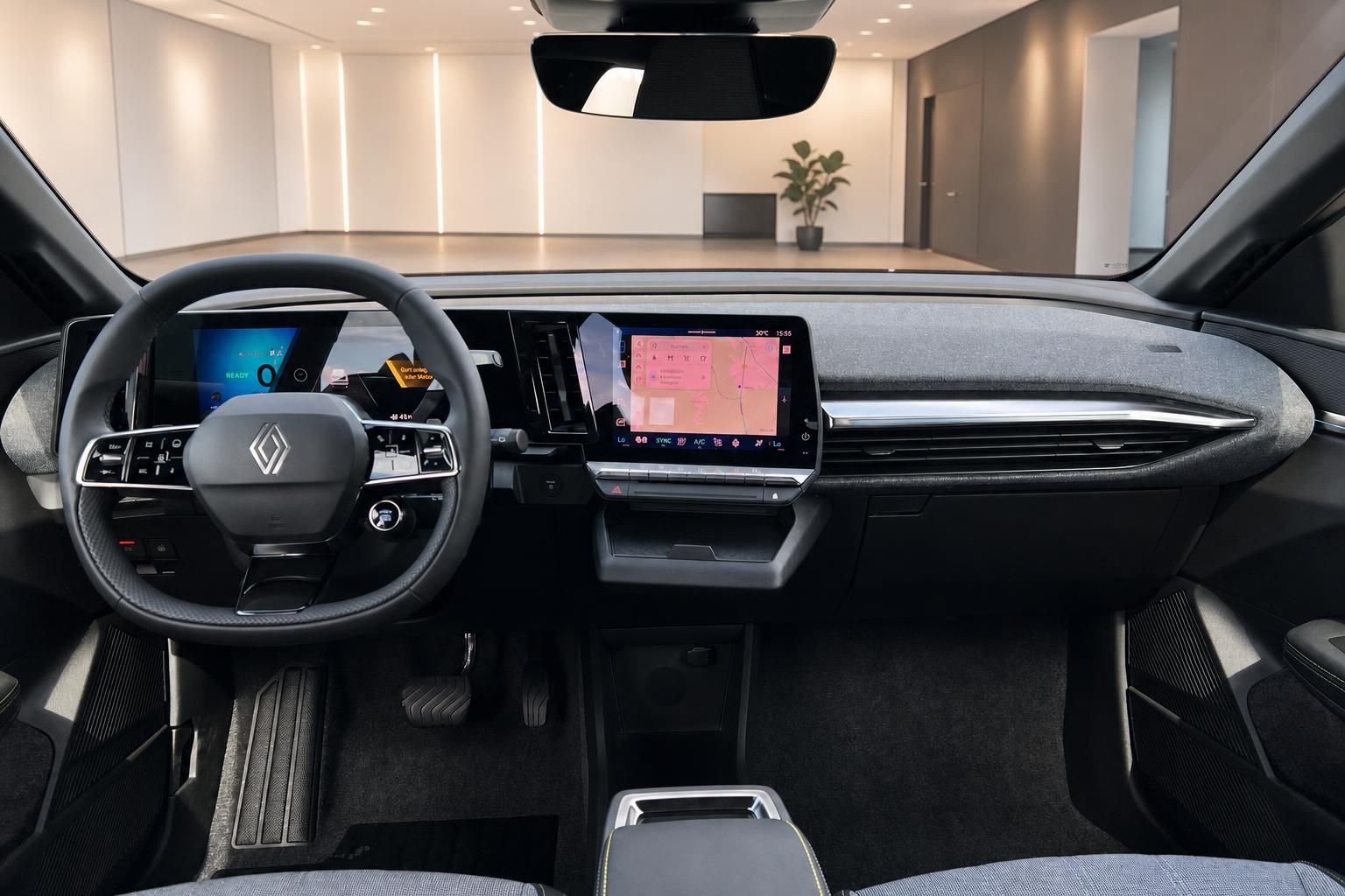 Renault Megane E-Tech Innenraum Cockpit mit Digitaldisplay und Navigationssystem