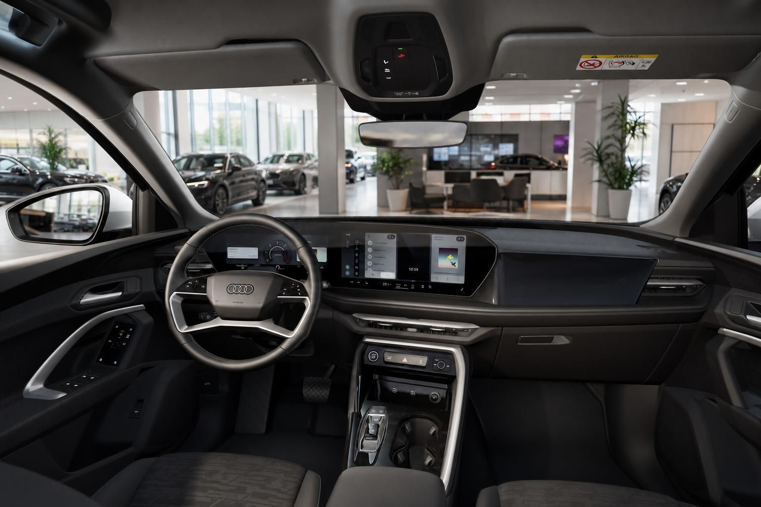 Audi Cockpit mit Lenkrad und digitalem Display Innenraum
