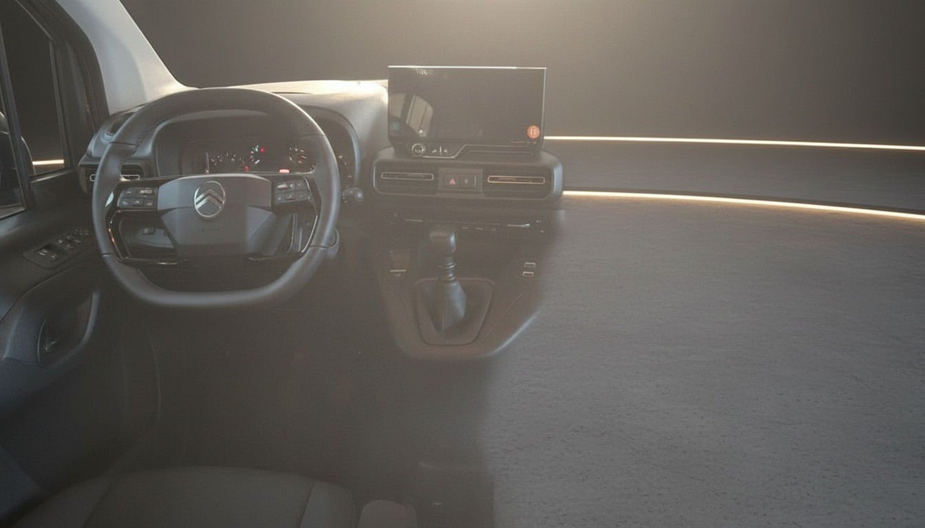Citroën Jumper Innenraum mit Lenkrad, Instrumententafel und Infotainment-Display