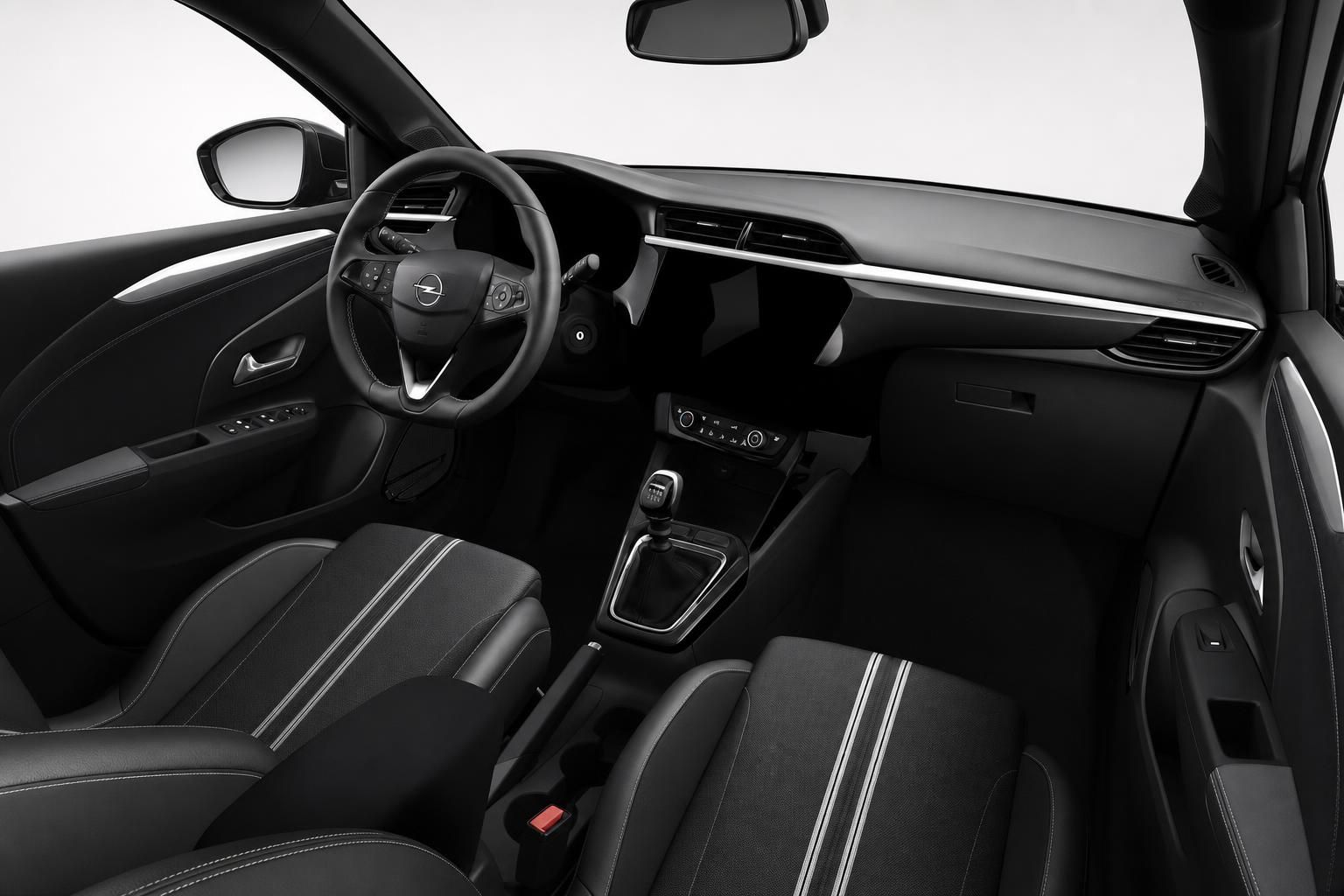Opel Corsa Innenraum Cockpit Lenkrad Infotainment Sportsitze schwarz grau