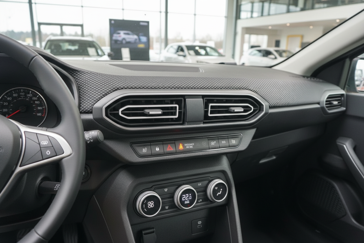 Dacia Sandero Innenraum Dashboard mit Klimaanlage und Lüftungsdüsen