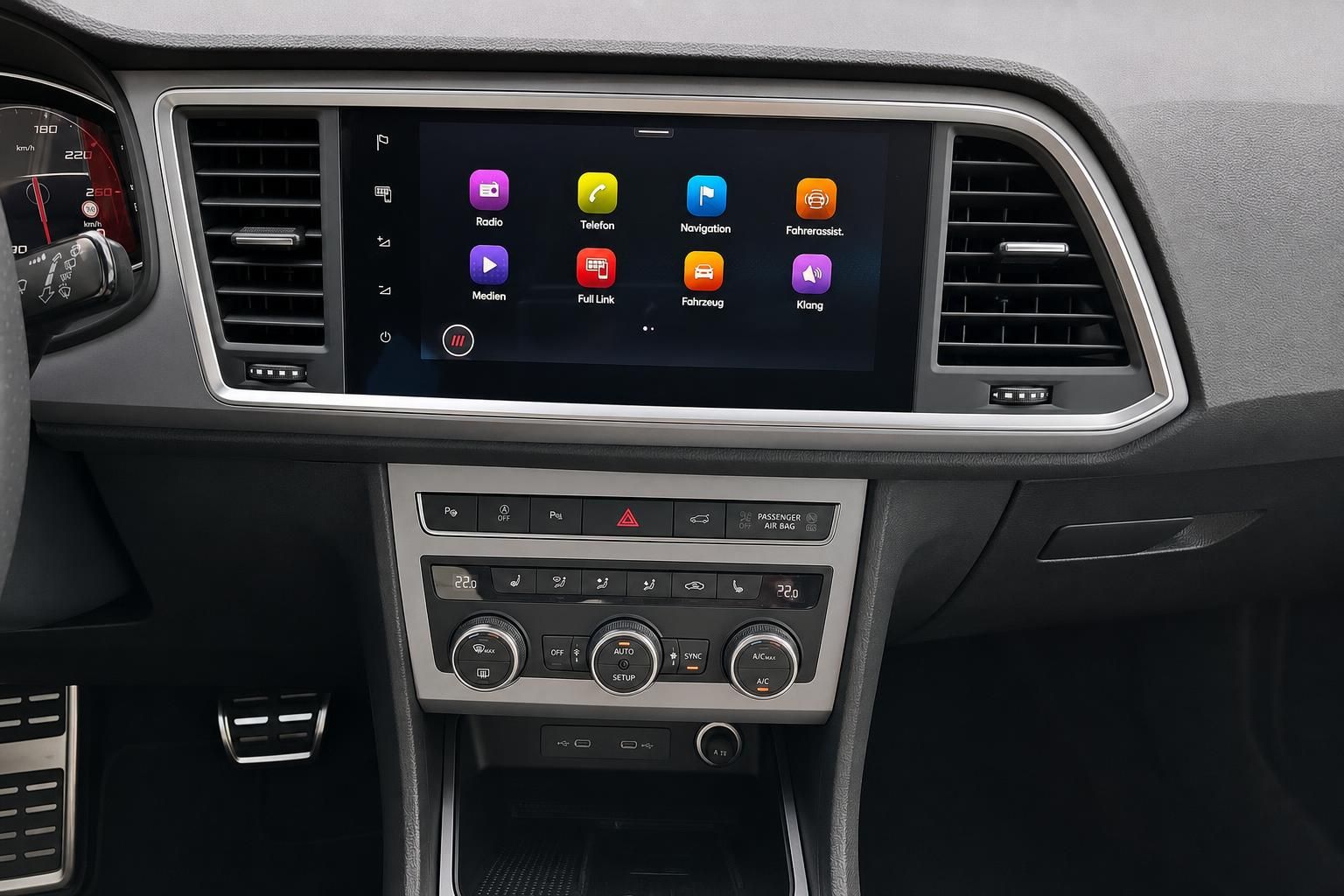 Seat Ateca Mittelkonsole mit Touchscreen und Klimabedienung