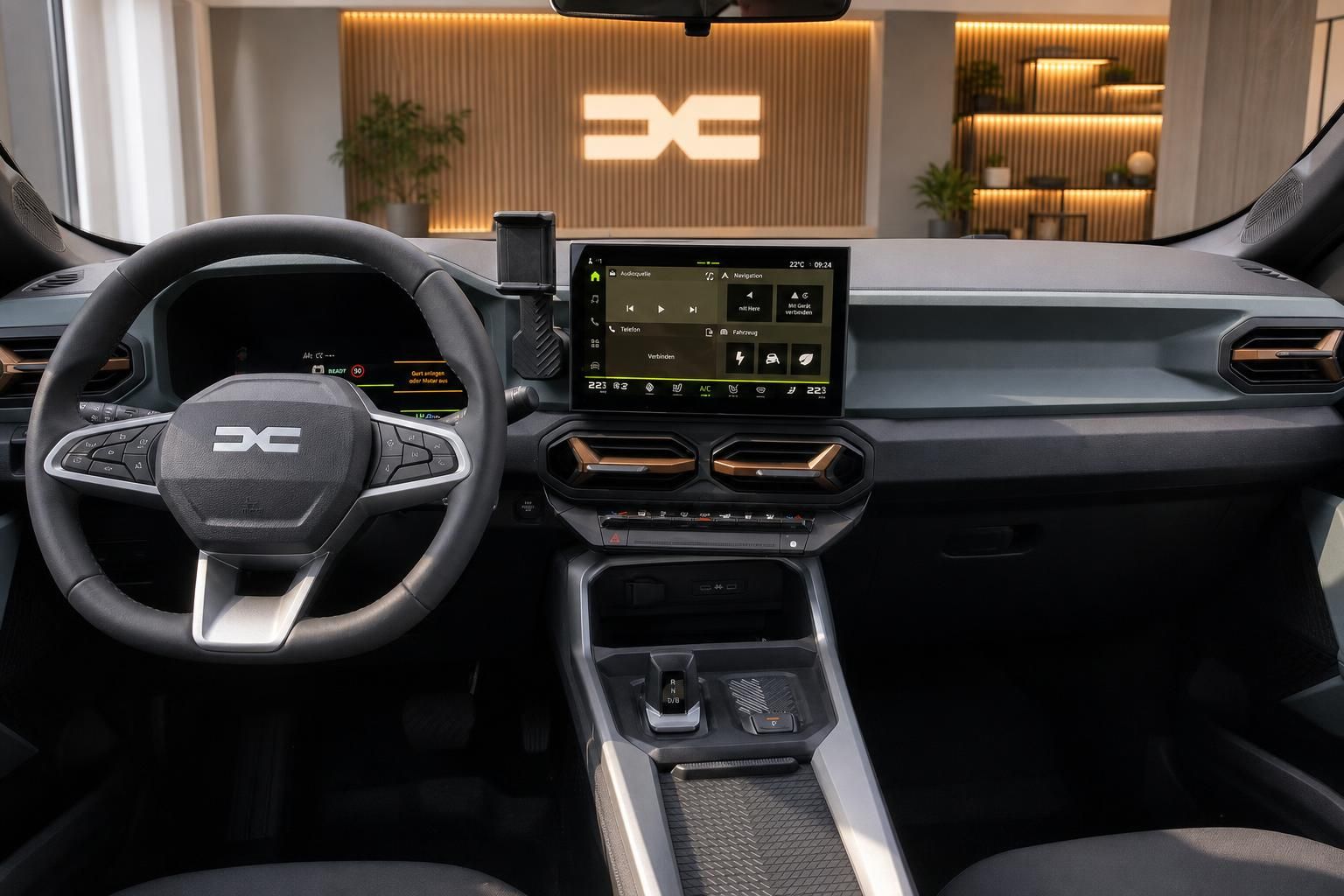 Dacia Bigster Cockpit mit Multimediascreen, Lenkrad und Mittelkonsole