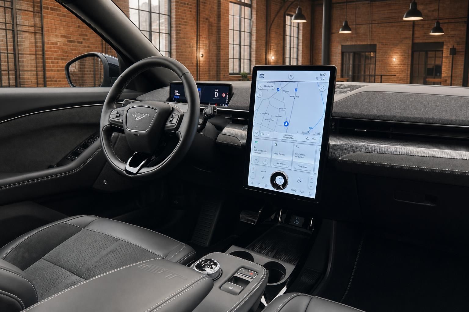 Ford Mustang Mach-E GT Cockpit mit Touchscreen und Lenkrad