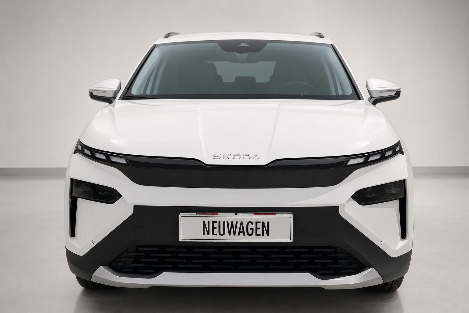 Skoda Elroq weiß Frontansicht Elektro-SUV im Studio
