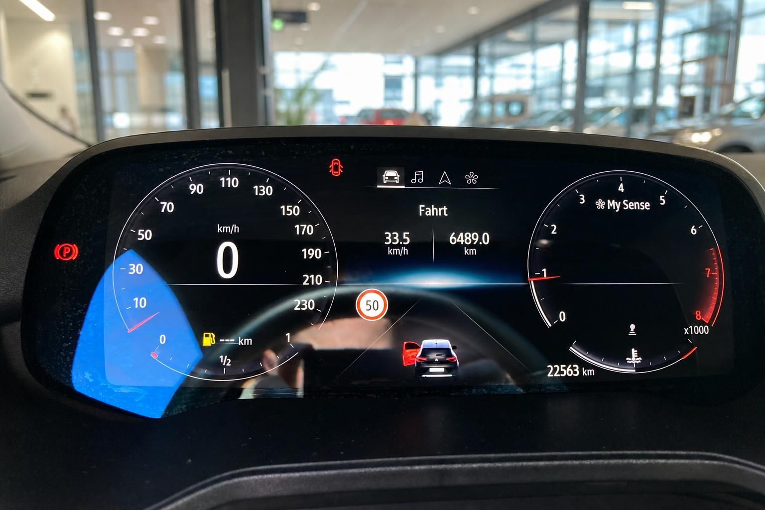 Renault digitales Kombiinstrument mit Tacho, Drehzahlmesser und 22563 km Kilometerstand