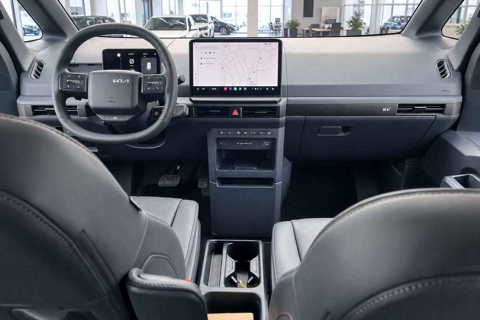 Kia Cockpit mit Lenkrad, Digitaltacho und großem Touchscreen