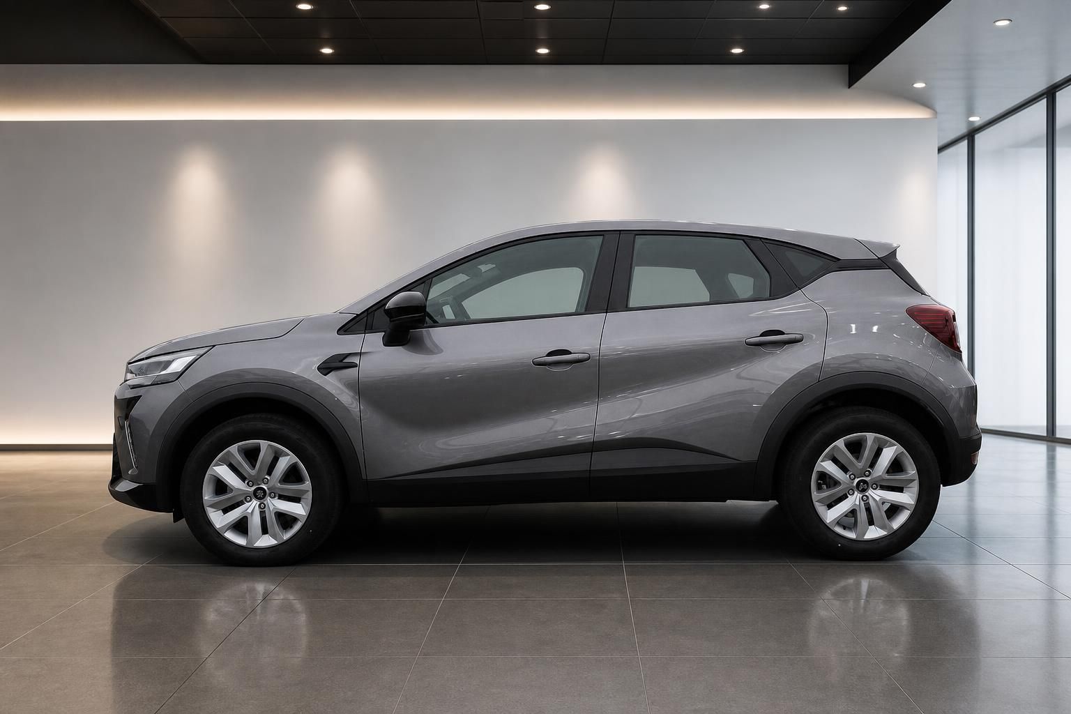 Mitsubishi ASX Grau, Seitenansicht im Showroom