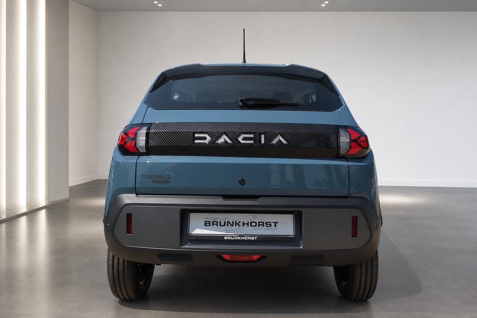 Dacia Spring Elektro Heckansicht in Blau beim Autohaus