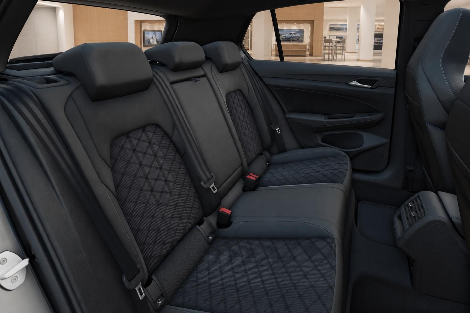 VW Golf Innenraum Rücksitze mit Ledersitzen im Detail