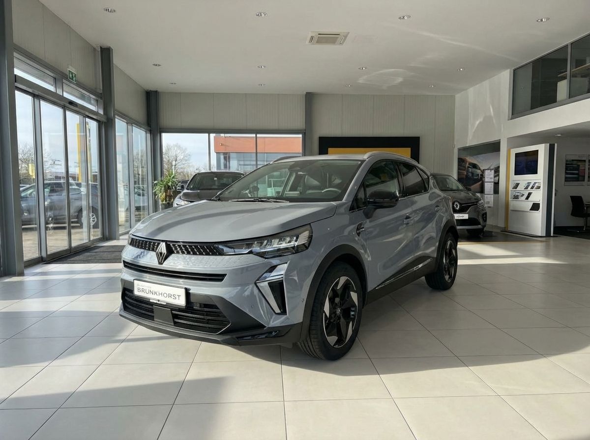Renault Captur in Grau im Autohaus Brunkhorst Showroom – Frontansicht