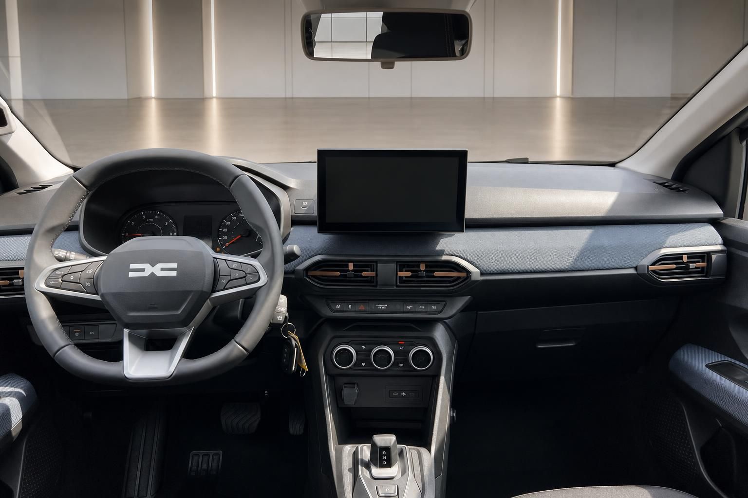 Dacia Sandero Cockpit mit Lenkrad und Multimedia-Display