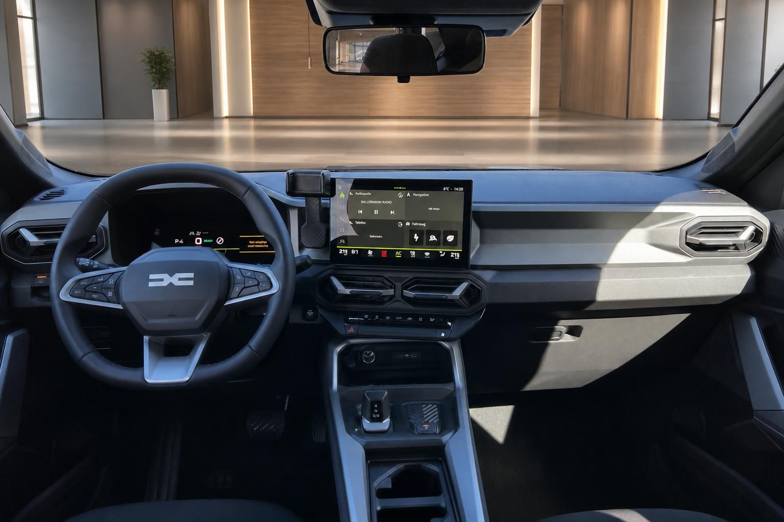 Dacia Bigster Innenraum mit digitalem Cockpit, Touchscreen und modernem Dashboard
