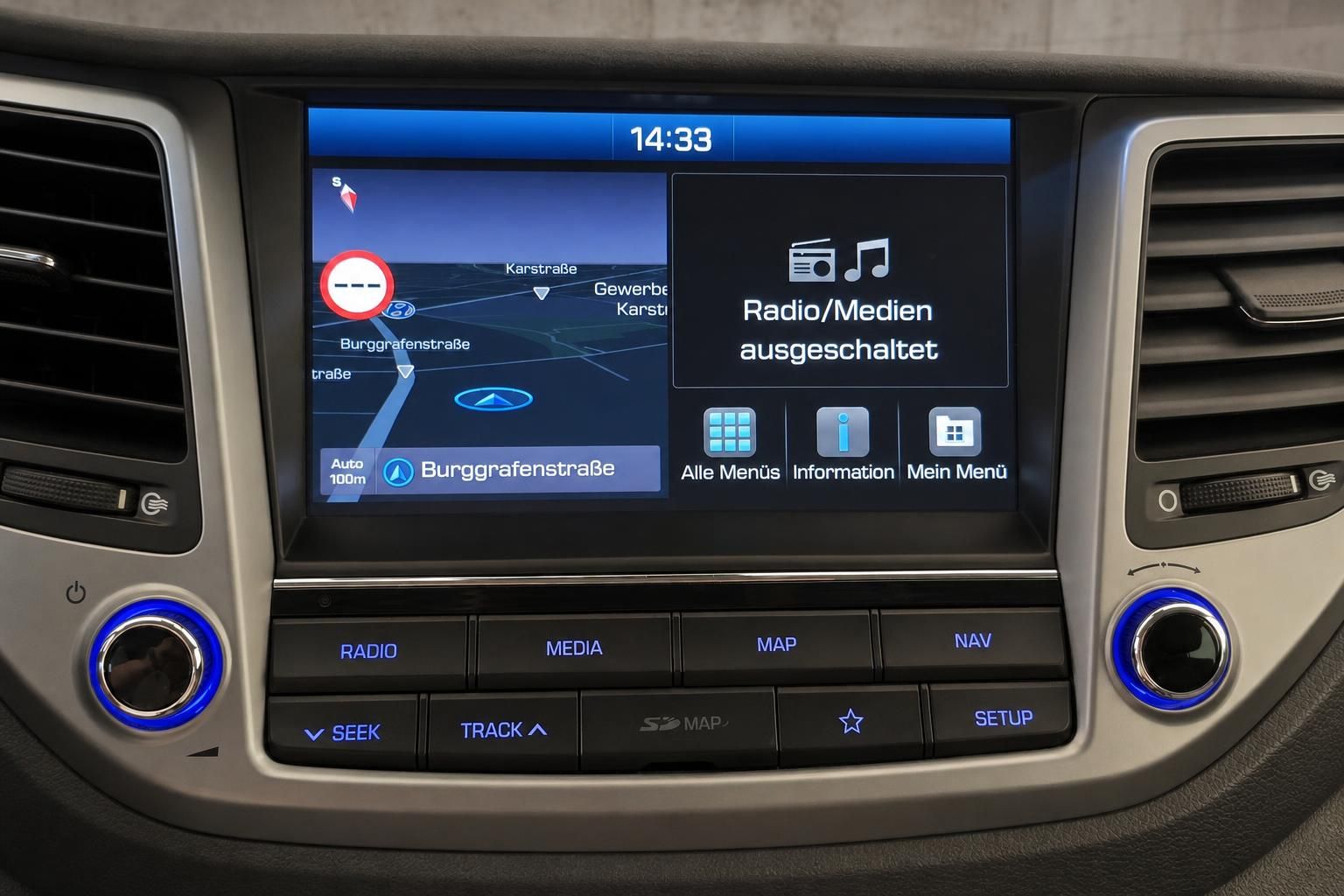 Hyundai Tucson Navigationssystem und Multimediadisplay im Detail