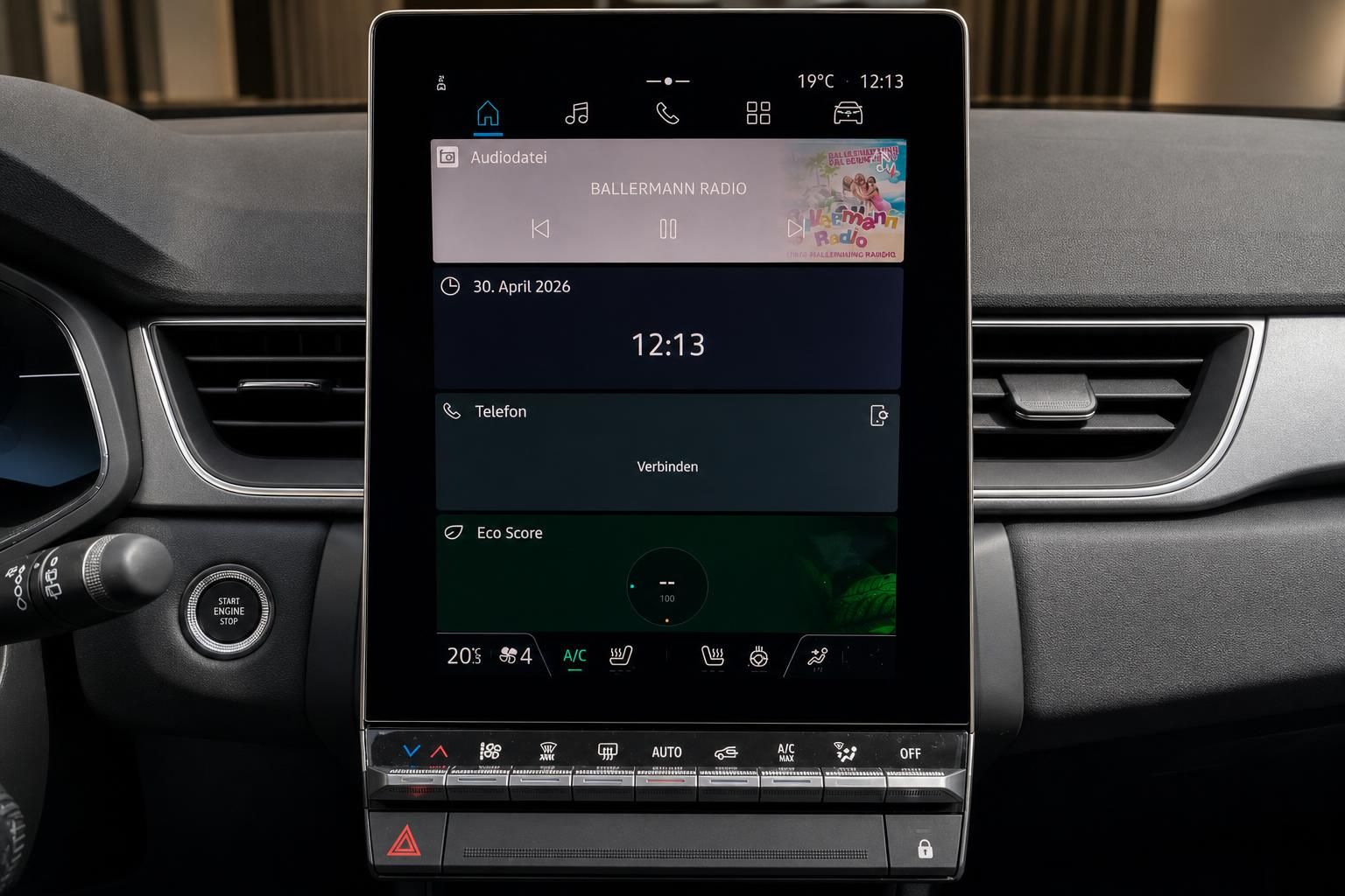 Renault Captur Infotainment-System - Touchscreen Display mit Radio und Klimasteuerung