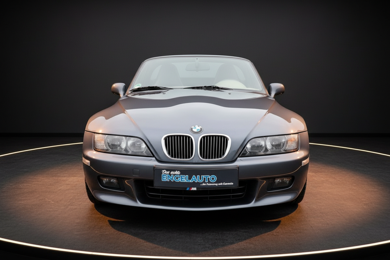 BMW Z3 Roadster in Graumetallic Frontansicht im Fotostudio – Engelauto