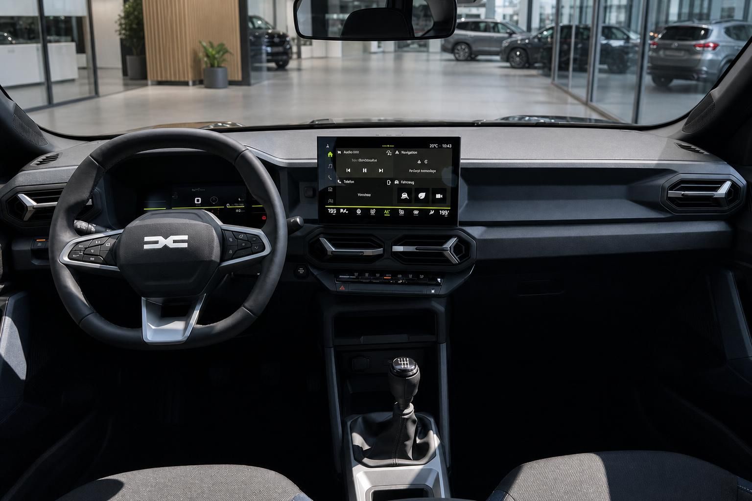 Dacia Bigster Innenraum, Cockpit und Lenkrad im Detail