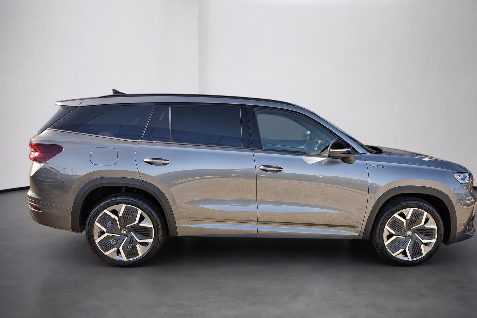 Skoda Kodiaq SUV Seitenansicht in Grau-Beige mit Alufelgen
