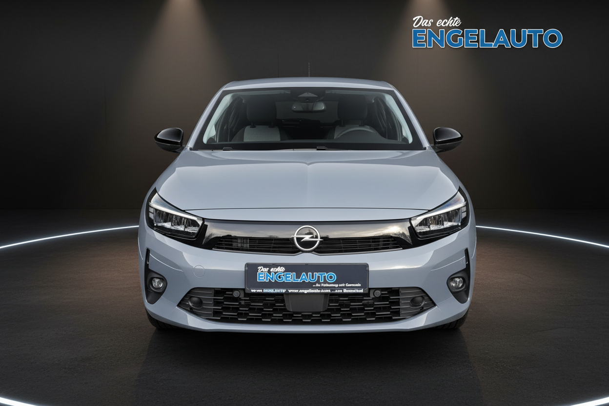 Opel Corsa Neuwagen Frontansicht in Silber-Grau mit LED-Scheinwerfern bei Engelauto Autohaus kaufen