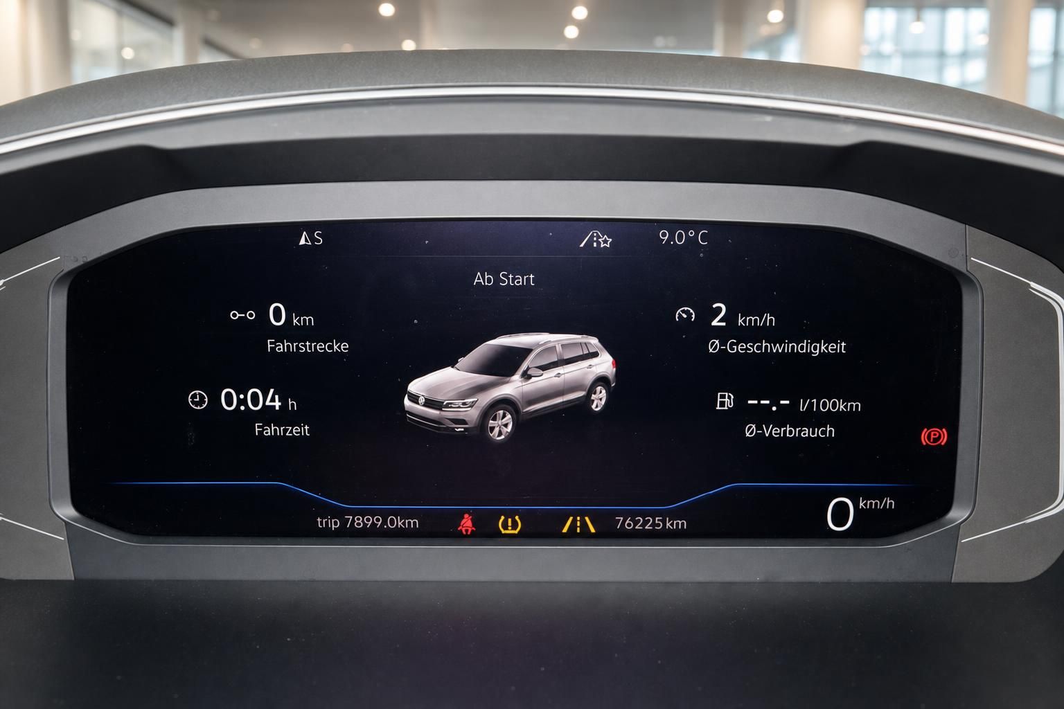 VW Tiguan Bordcomputer Anzeige Fahrdaten und Verbrauch