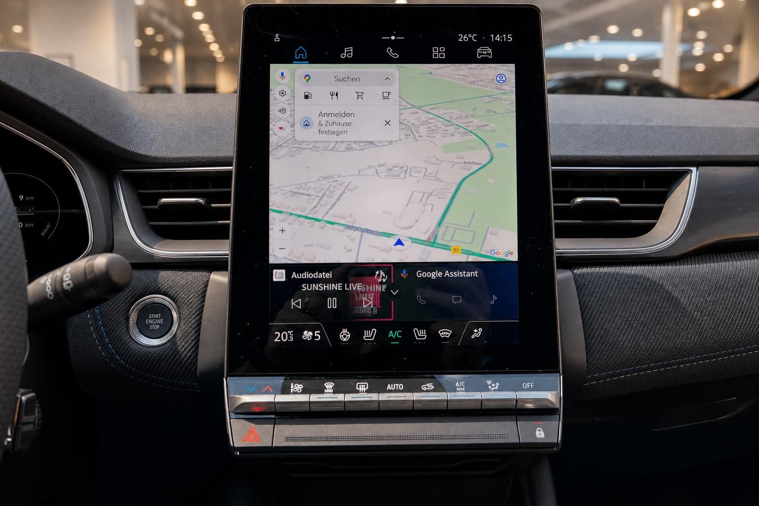 Renault Touchscreen-Infotainmentsystem mit Google Maps Navigation