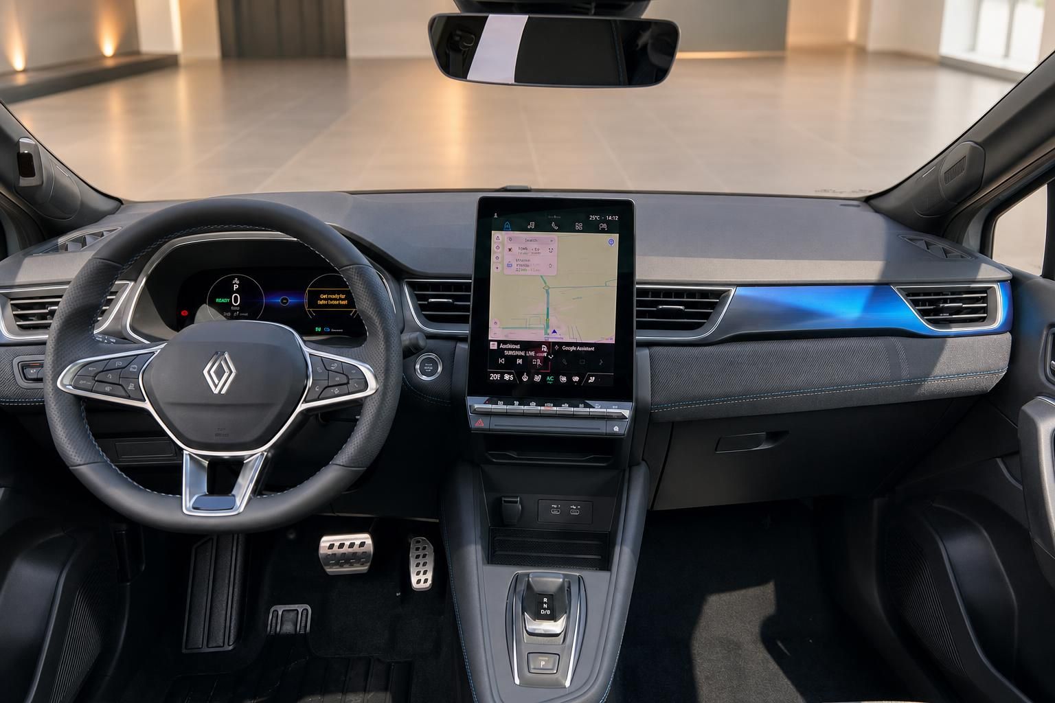 Renault Innenraum mit digitaler Instrumententafel und Touchscreen-Display