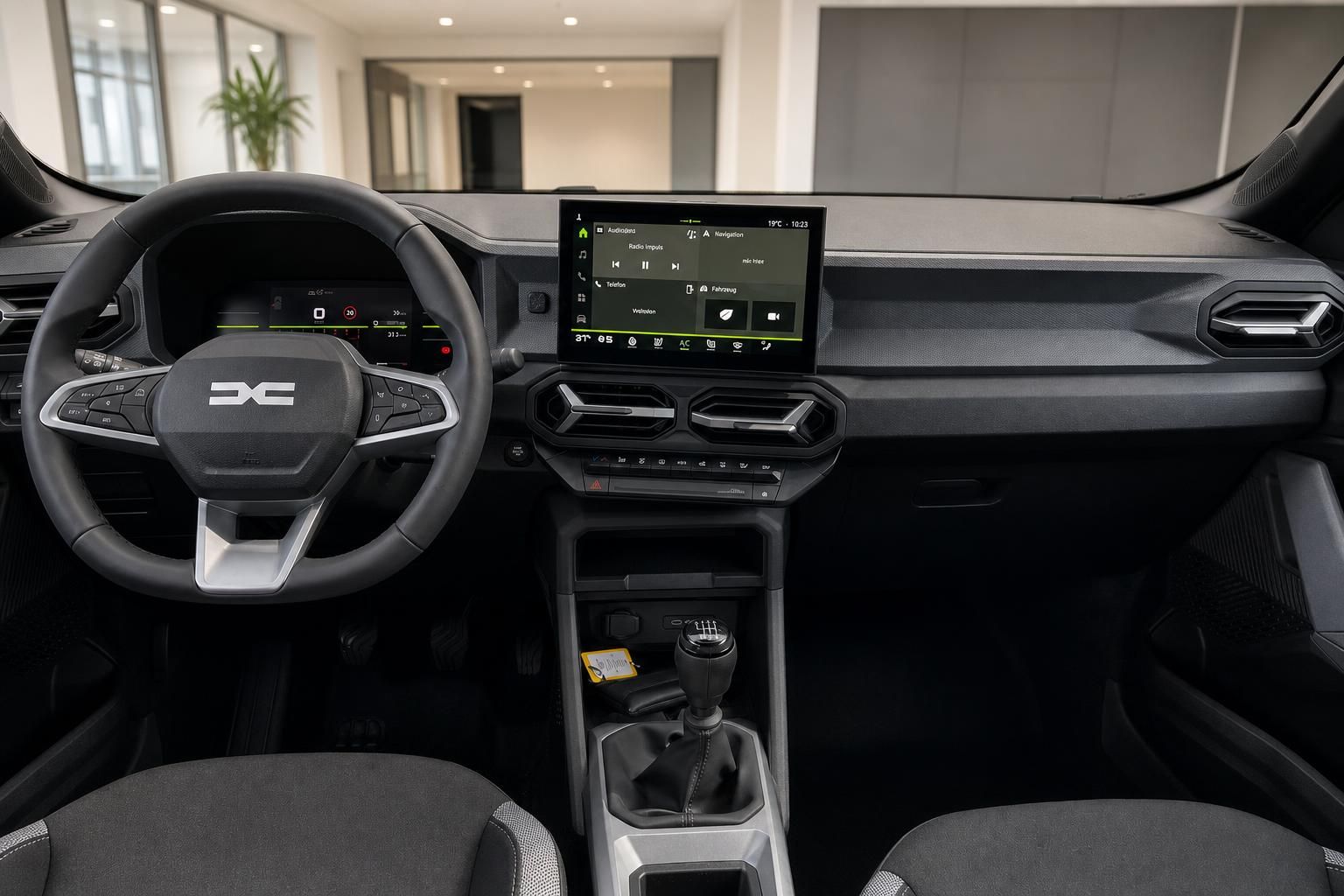 Dacia Duster Cockpit mit Lenkrad und Touchscreen Display