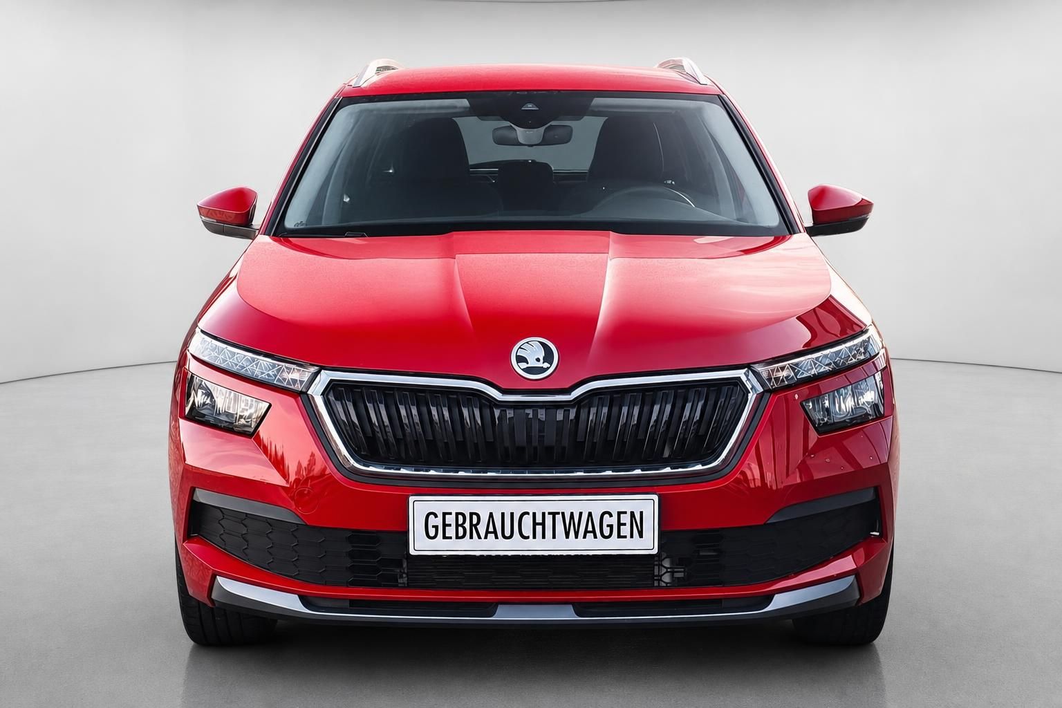 Skoda Kamiq rot, Frontansicht mit Kuehlergrill